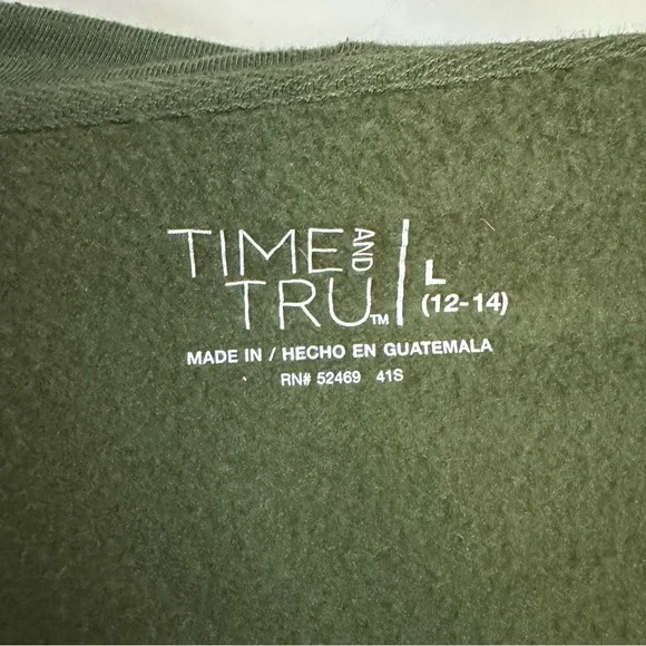 Time and Tru Olive Green Zip-Up Hoodie (L) - Picture 4 of 4